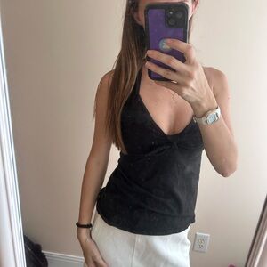 Women's Black Halter Top